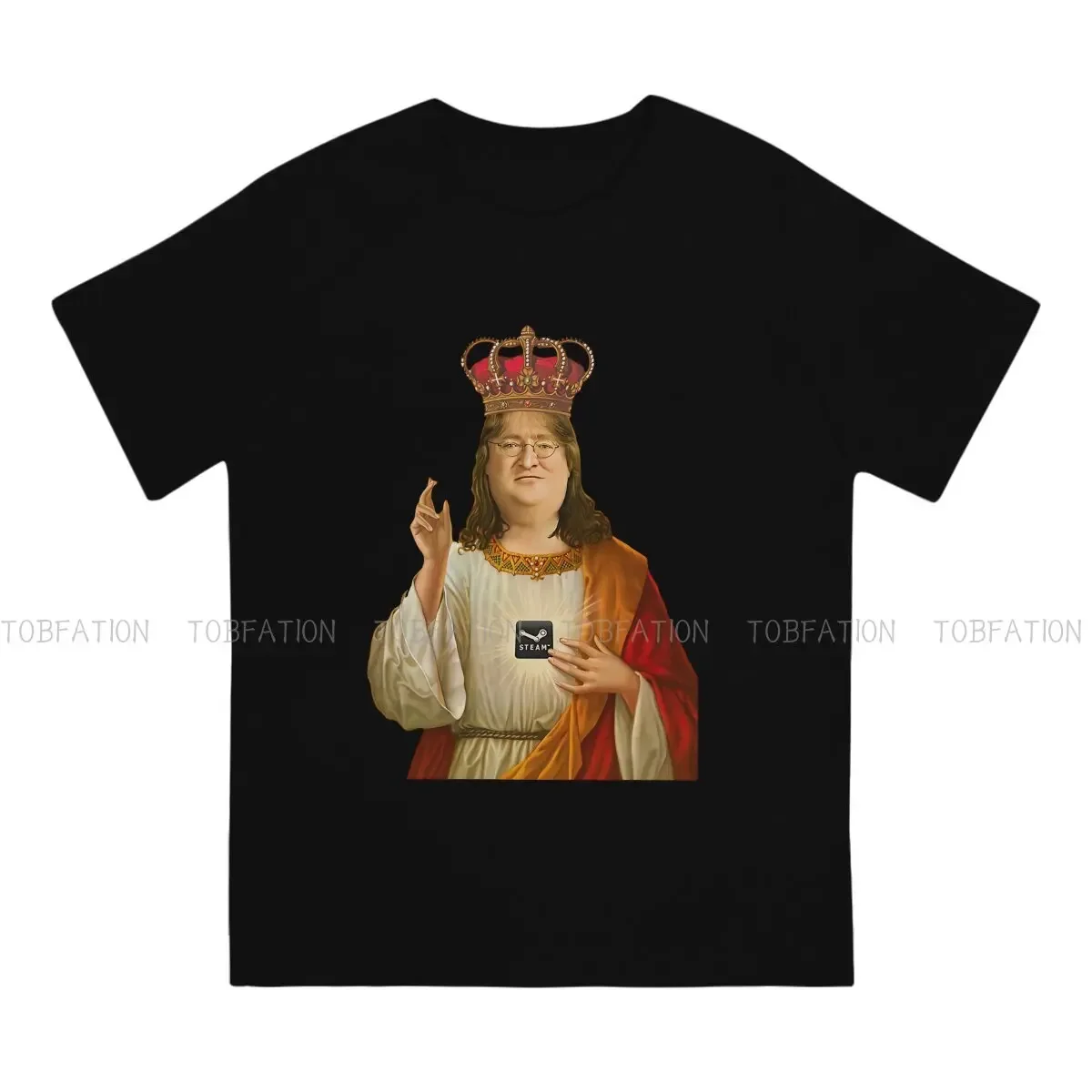 Lord And Savior Graphic TShirt Gabe Newell Creative Tops Casual T Shirt Male Short Sleeve Special Gift Idea