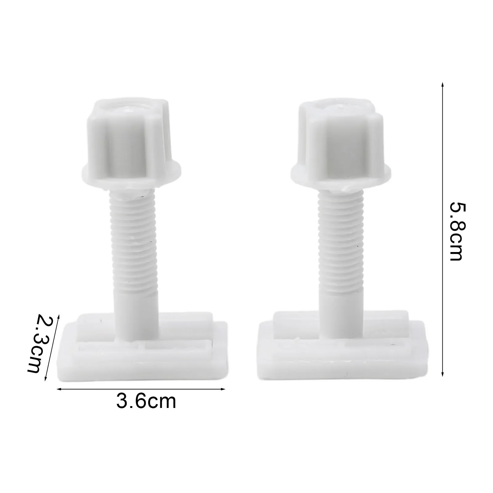 

1 set Bathroom Toilet Hinge Screws Plastic Bolts Replacement Spare Parts Tools White 2*Sliding Plates 2*Washers 6cm Screw