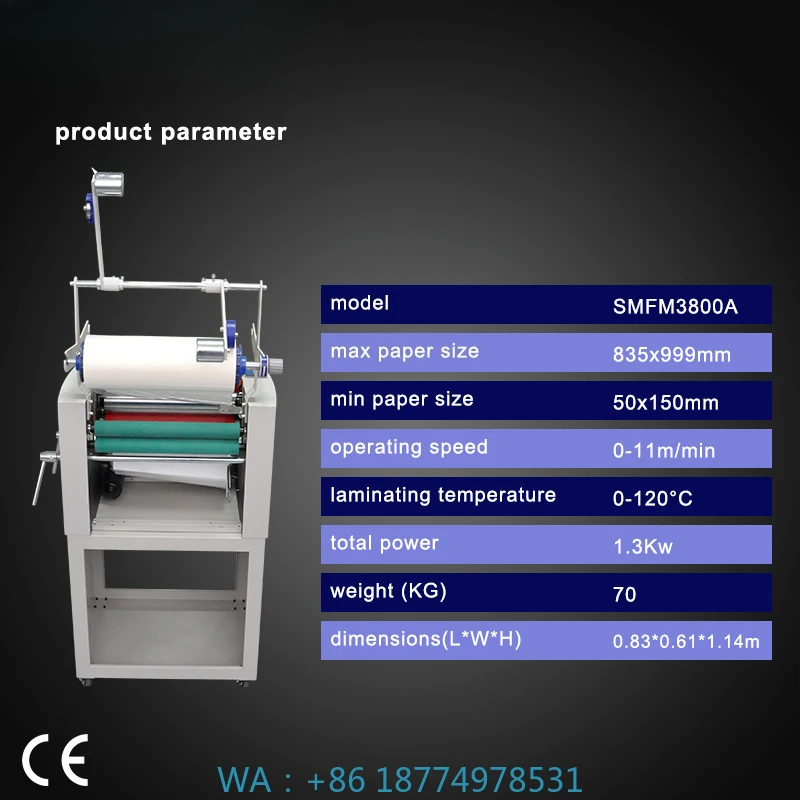 A3 Hot Cold Lamination Can Foil LaminatorHot Sale 2 Sides Adjustable Speed Manual Laminating Machine A2