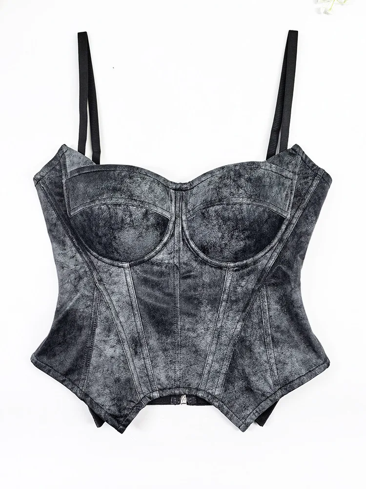 Cold-Shoulder Deer Velvet Wrap Chest Strapless Bralette with Chest Pad for Women Fashionable Commute Style Outerwear