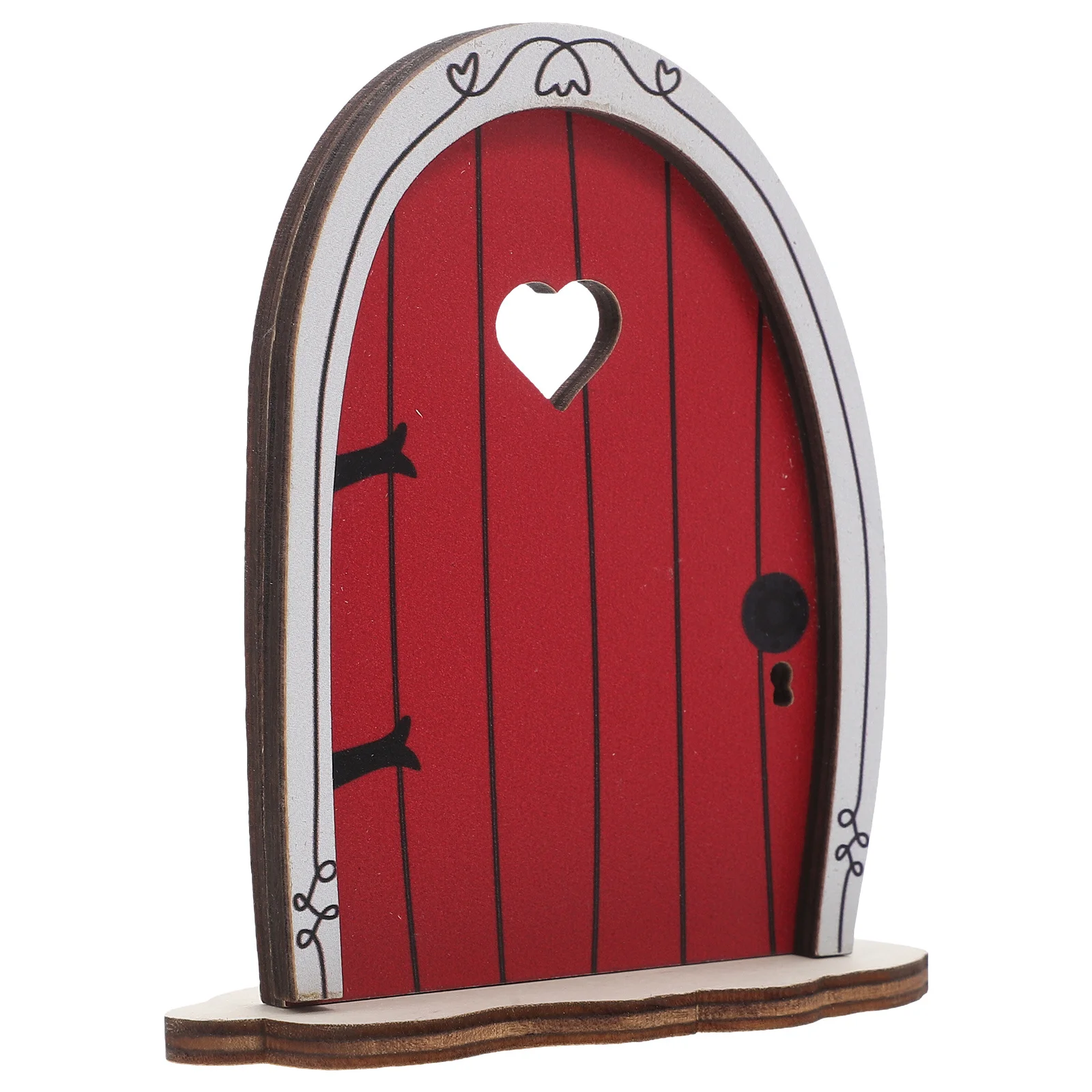 

Red Miniature Fairy Door Wooden Garden Decor For Trees Outdoor Fairy Tale Garden Gnome House Decorations Miniature Accessories