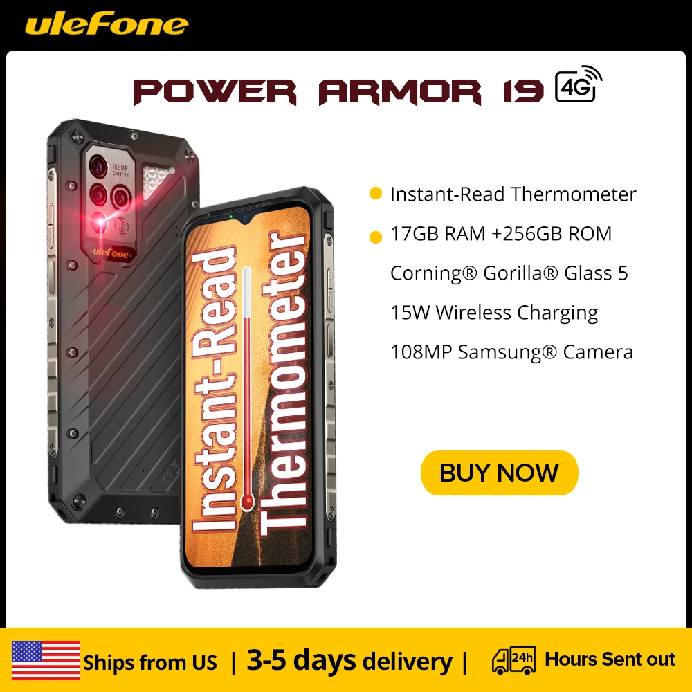 Ulefone Power Armor 19  Rugged Phone  17GB RAM 256GB ROM smartphone 108MP 66W 9600mAh Android 12 moblie phone Global Version