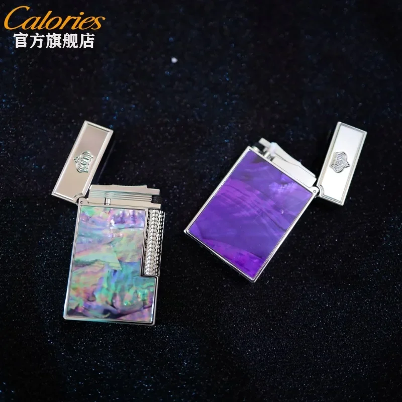 

Calories Colored Shell Kerosine Langsheng Lighter Shell Pattern Piano Sound Side Slip Smoking Tool Business Gift for Boyfriend