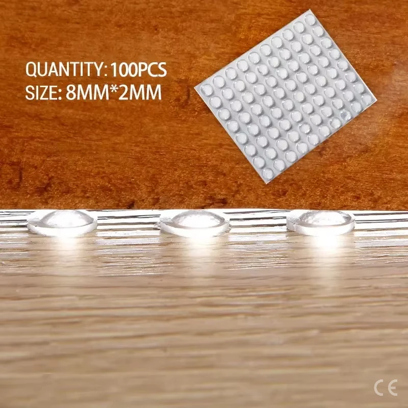 100pcs 8mmx2mm Transparent Silicone Granules Door Handle Sticker Transparent Anti Bump Silicone Cushioning Anti Slip Mat image 5