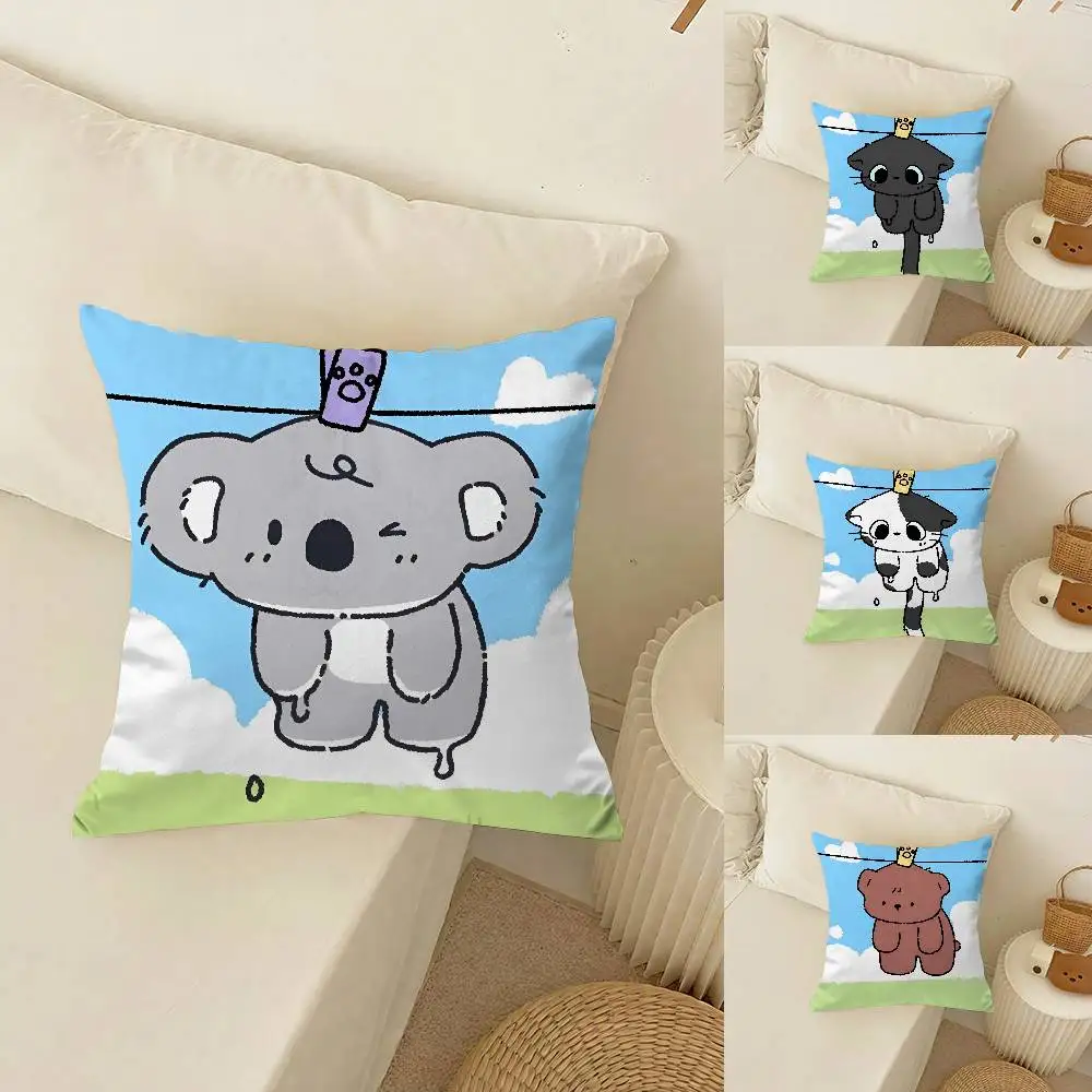 

Restrained Animal Anime Kwaii Pillow Case Plush Cottony comfort for Sofa Bed Silky elegant Invisible zipper Custom Decorative cu