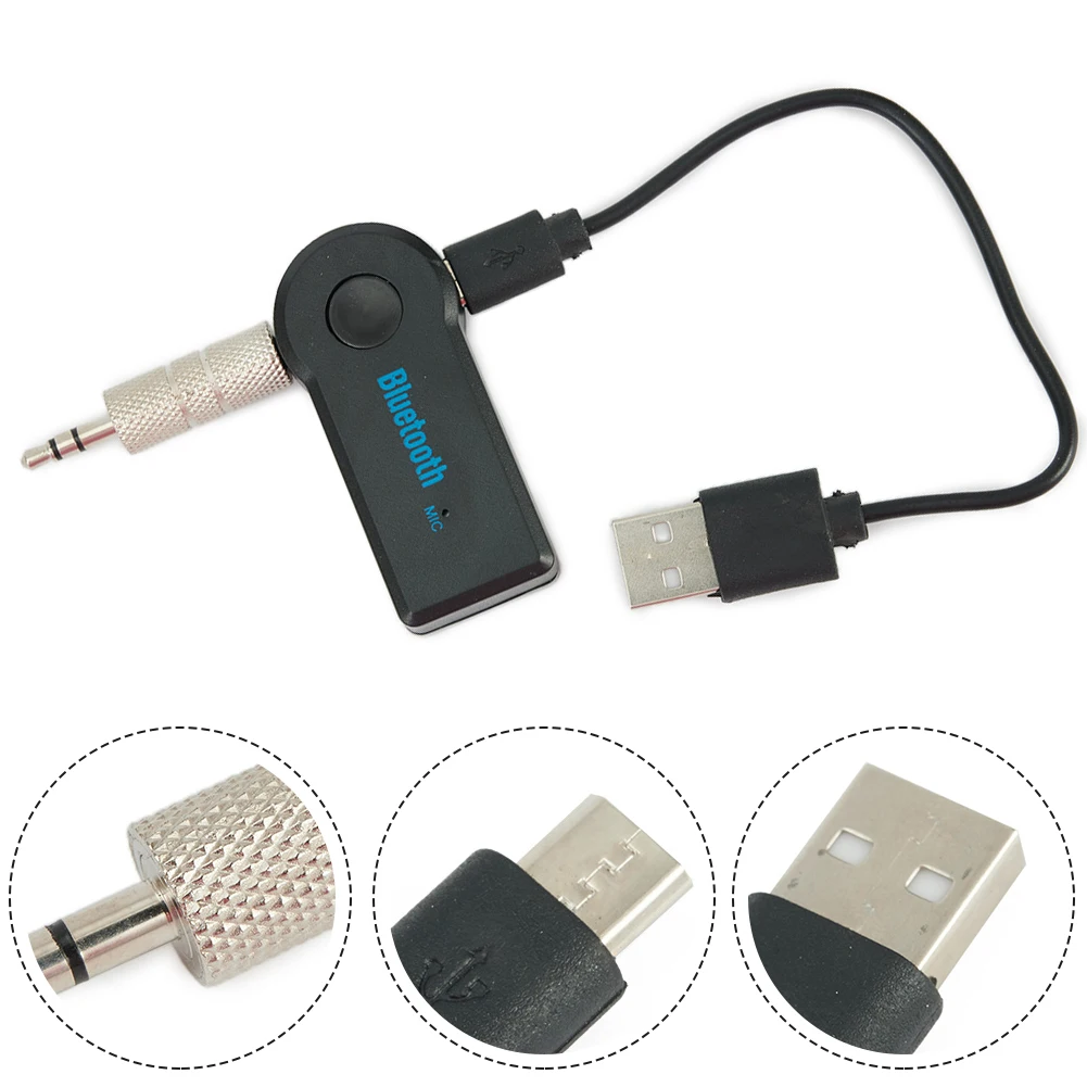 Wireless Car BT Receiver Adapter 3.5mm Audio Stereo Music Handsfree Headphone Reciever Handsfree Automo Blueto/oth Car Kits