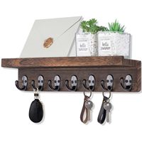 Rustic Key Holder for Wall Home Decor Wooden Key Holder with Display Shelf Wooden Mail and Key Holder for Entryway Hallway