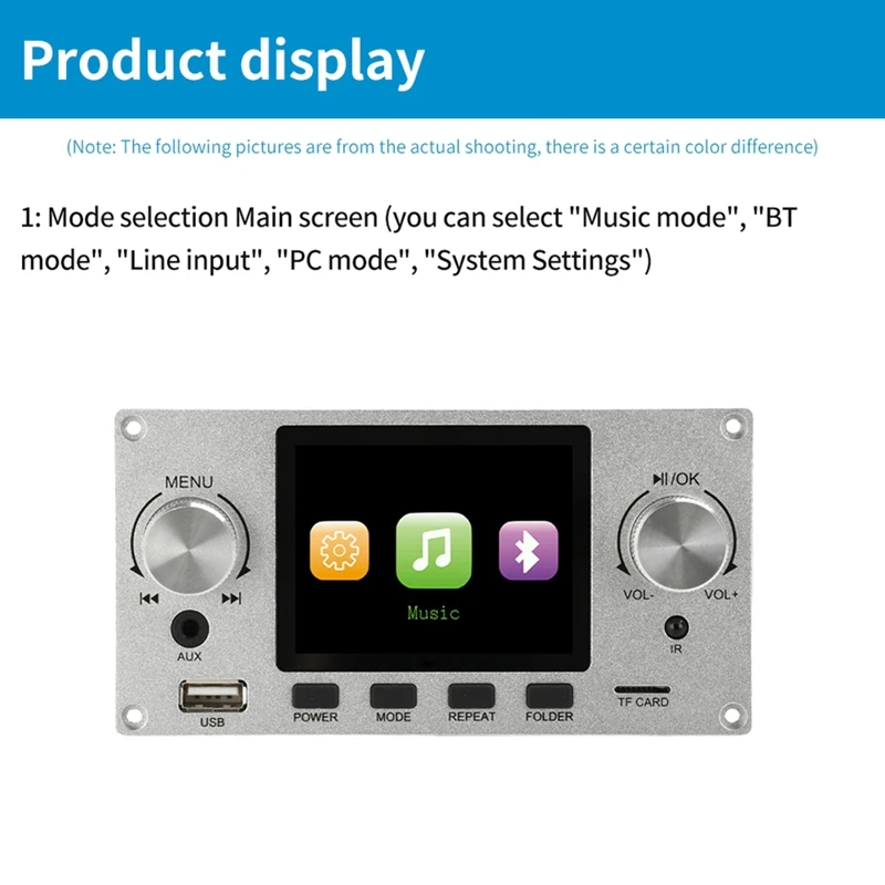 2025 New 2.8 Inch TFT Color Screen Lossless Audio Decoding Board Module Amplifier Audio Player DC 4.5-5.0V Car FM Radio Module