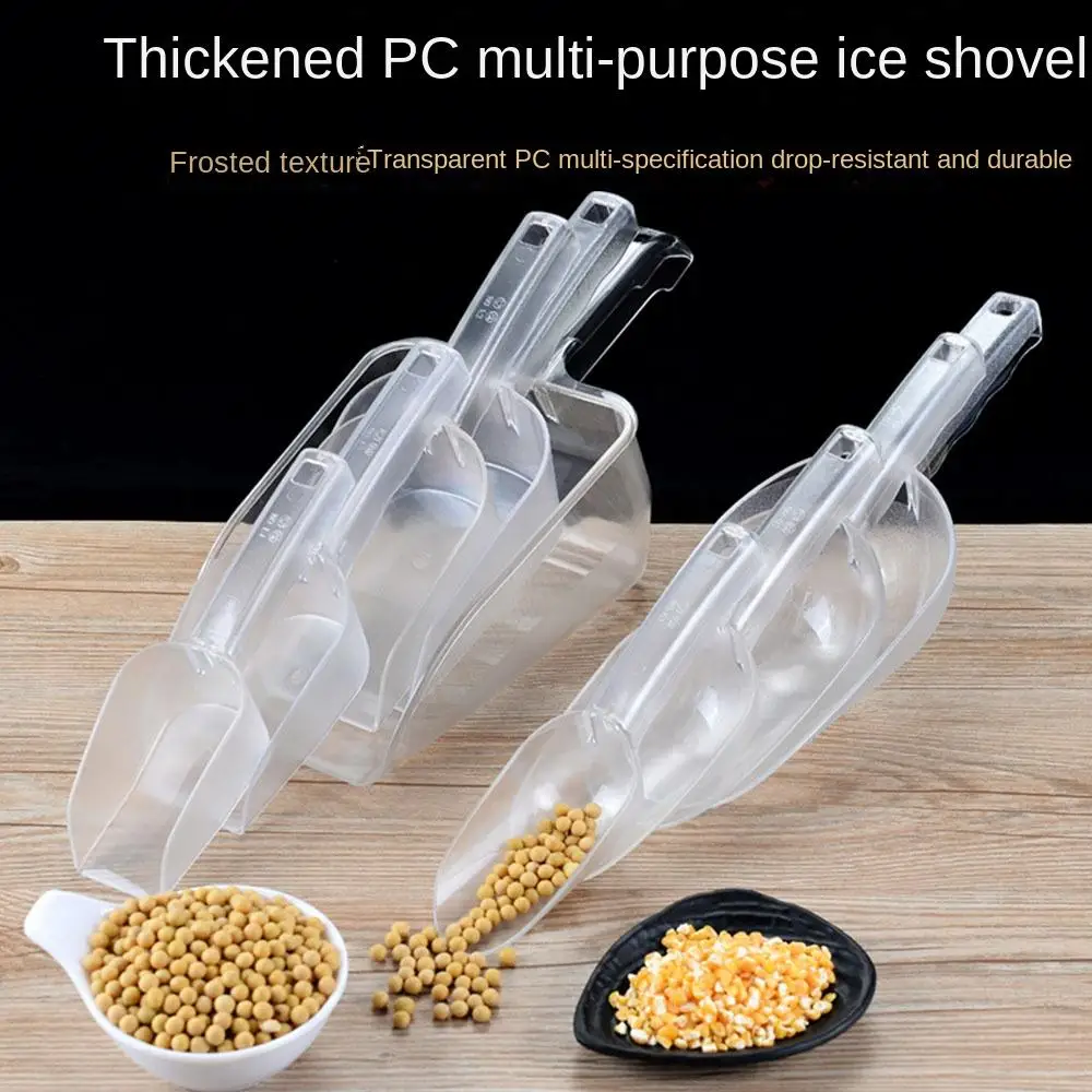 Plastic Ice Scoops Transparent Ice Shovel Grain Spoon Multifunctional Bar Buffet Kitchen Gadget Dessert Grain Dry Goods Shovel