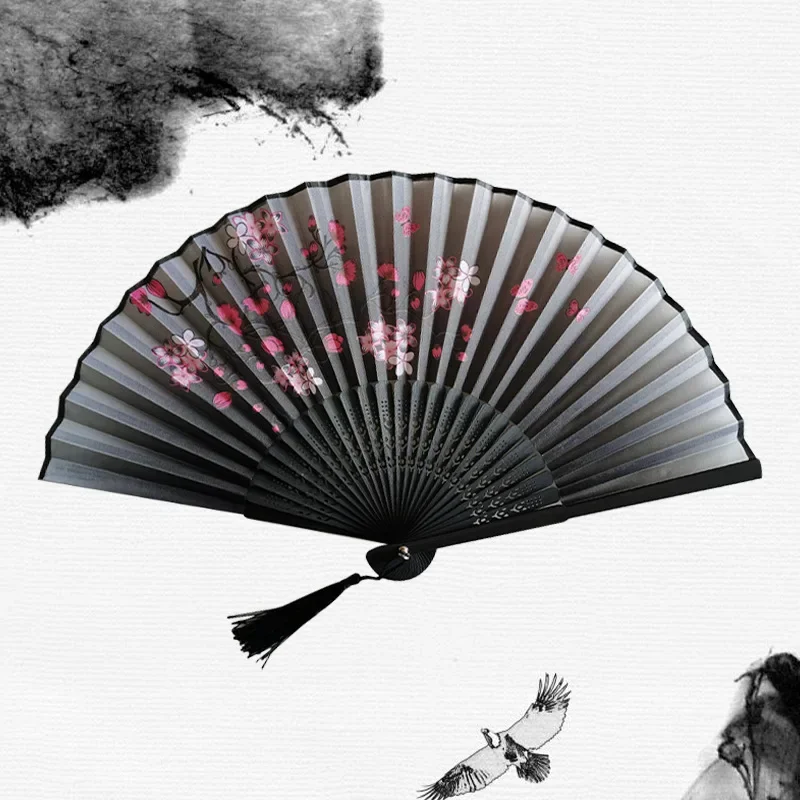 

Hand Fan Foldable Silk Fan Noodles Bamboo Fan Bones Halloween Cosplay Prop Christmas Wedding Decoration Party Gifts Art Crafts