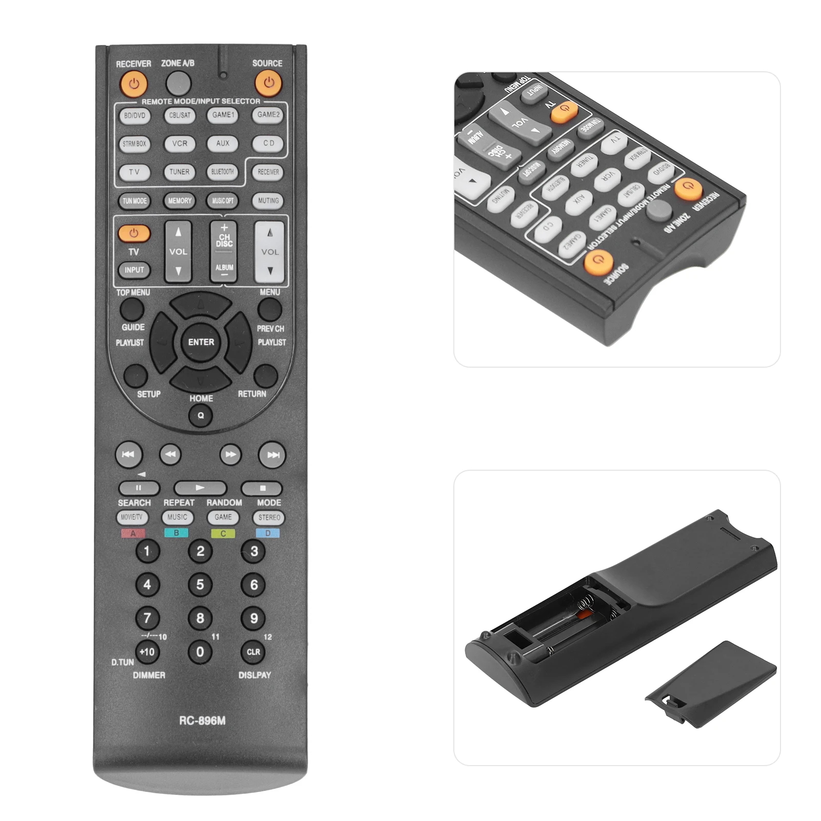 RC‑896M Remote Control Replacement for Onkyo Power Emplifier AV Receiver RC‑737M RC‑801M RC‑836M Remote Controller