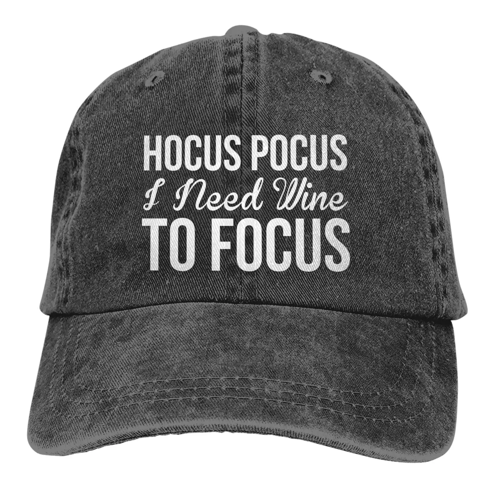 Hocus Pocus Need Wine to Focus 2 Baseball Cap Golf Dad Hat Adjustable Original Classic Low Profile Cotton Hat Men Women