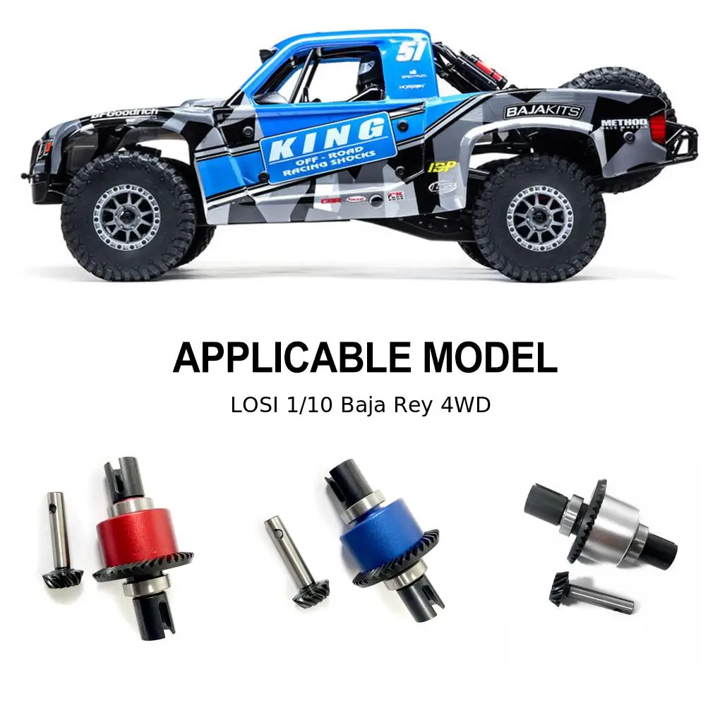 2pcs 1/10 Front Axle Differential Shaft Aluminum Alloy Durable Rc Front Axle Differential Shaft For LOSI Baja Rey 4WD Silver