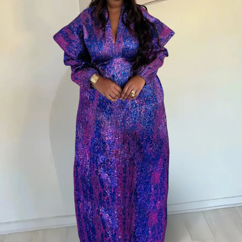 

2025 New African Clothes For Women Kaftan Dress Fashion Party Dress Vintage Summer Gown Casual Vestidos Muslim Robe BouBou