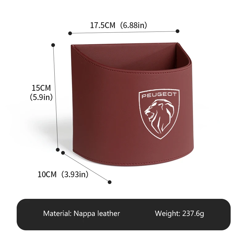 For Peugeot Car Air Outlet Debris Bag Tidy Hanging Leather Organizer Box 407 508 2008 5008 107 106 205 4008 301 607 108 807 - view 6