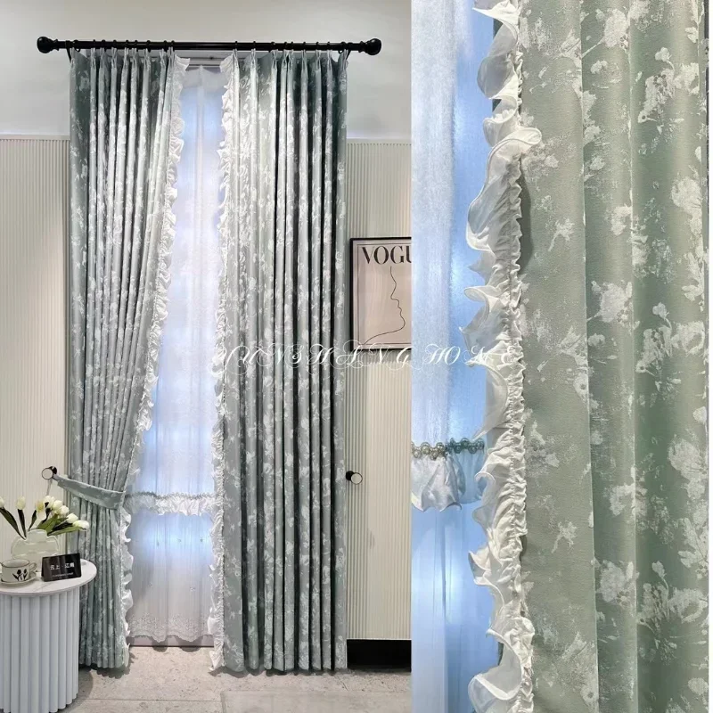 Romantic Minimalist Light Luxury Curtains for Living Room Bedroom Dining Room Thick Jacquard Curtains Texture Customized Curtain