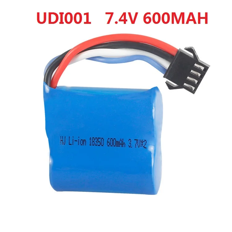 18350 3.7V 600mAh akumulator litowo-jonowy SM4P/USB dla UDI001 UDI011 jad motorówka 7.4V 600mAh li-SM-4P 3.7v * 2 wymienna bateria