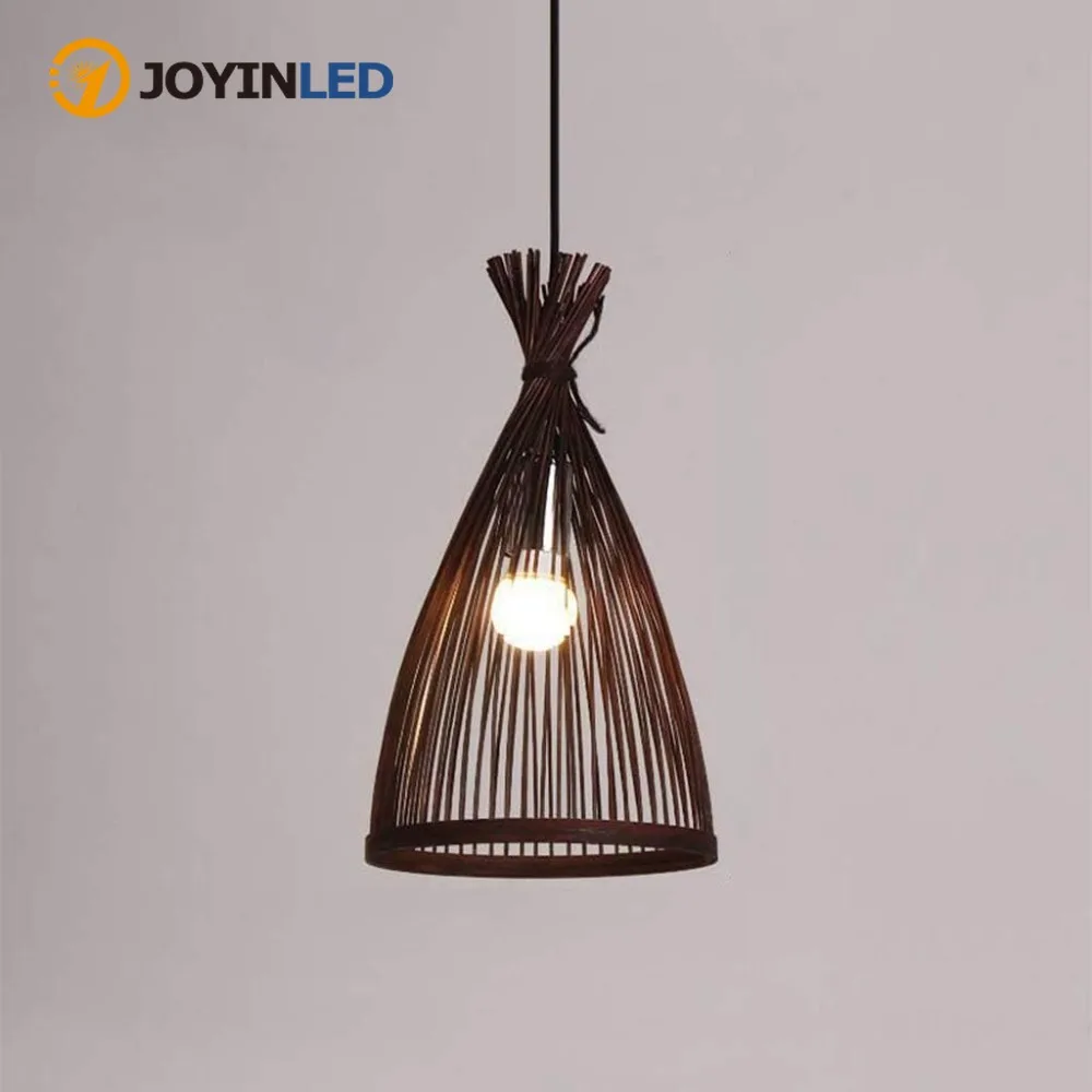 

Подвесной светильник JOYINLED из бамбука, плетеный, в стиле ретро, с абажуром ручной работы, E27, для ресторана, гостиной