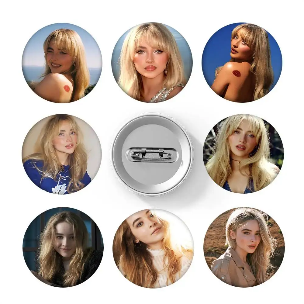 Singer S-Sabrina C-Carpenter Round Badge Creative Brooch Clothing Backpack Accessories Lapel Pin