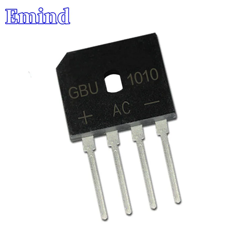 

10Pcs GBU1010 Bridge Rectifier 10A/1000V GBU10M Bridge Stack Cutable Feet GBU Footprint Flat Bridge