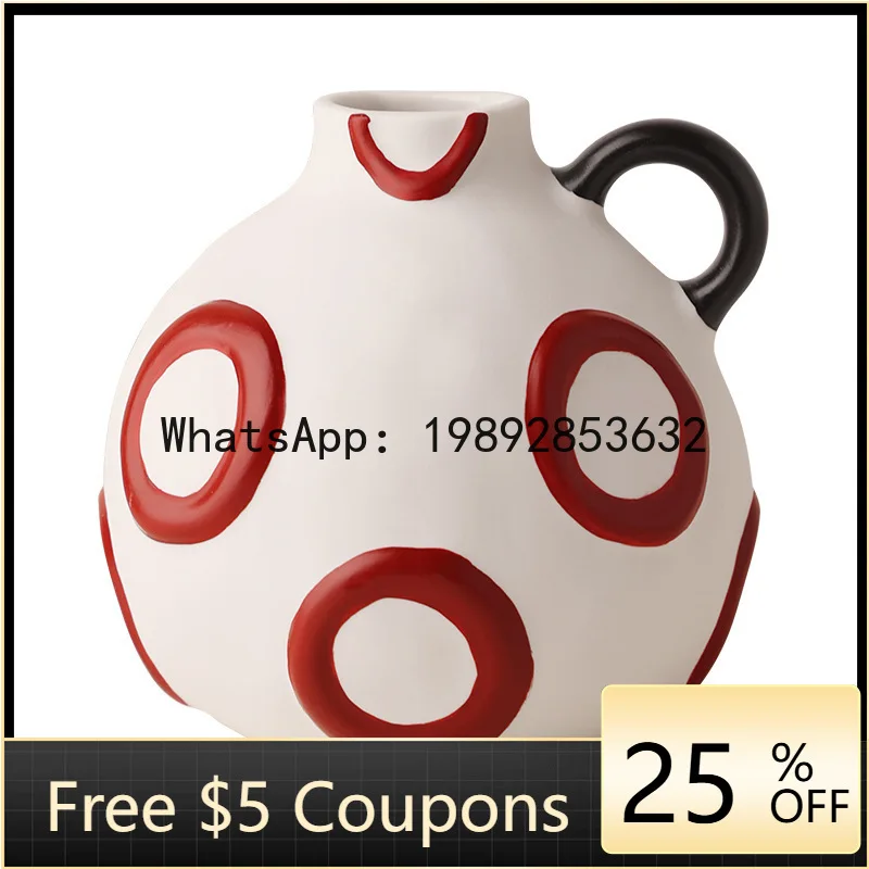 

Ceramic Vase Kettle Flower Vase Flowerpot Geometric Graffiti Flower Arrangement Accessories Home Decoration Accessories