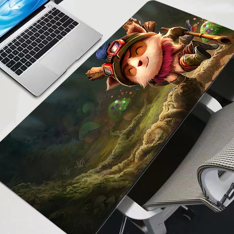 Gaming Mouse Pad League of Legends Teemo Computer Mousepad 90x40 Playmat Natural Rubber Office Carpet Computer Mice Pad For LOL