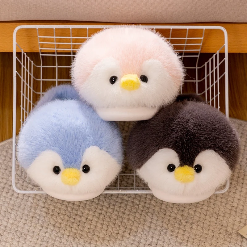 New Winter Penguin Plush Slippers Indoor Warm Bedroom Shoes Rubber Bottom Girl Shoes Female Women