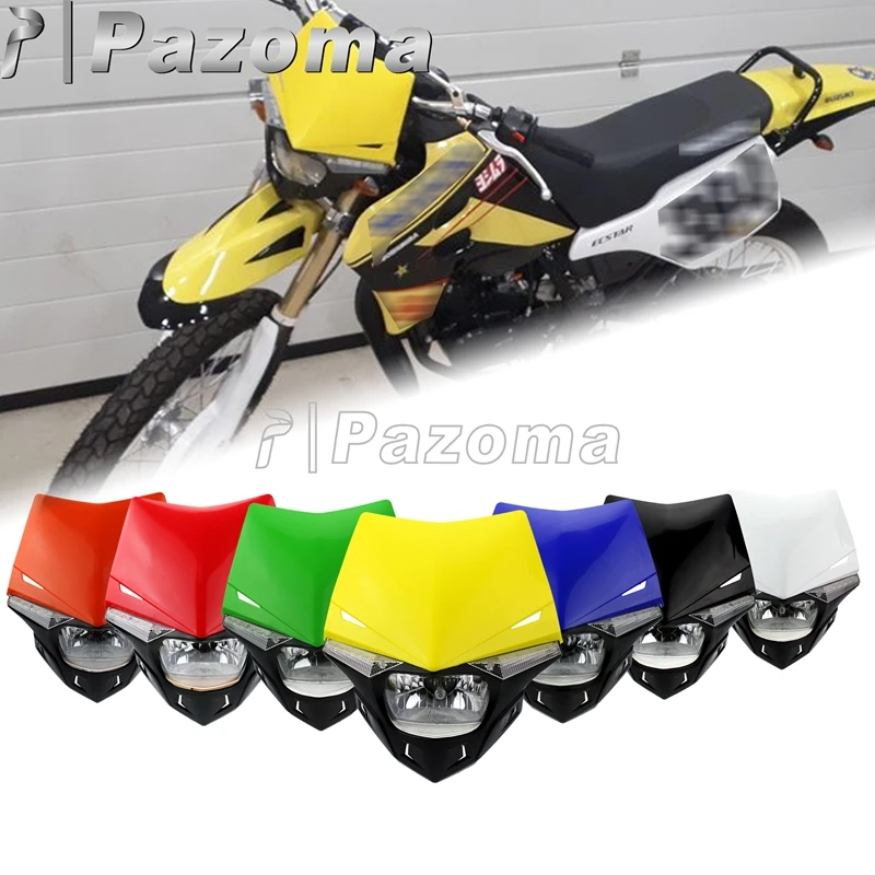 

Pazoma Black Motorcycle Universal Headlight Off Road Legal LED Headlamp Dual SPort For KTM XR WR YZ CR RMZ DR DRZ