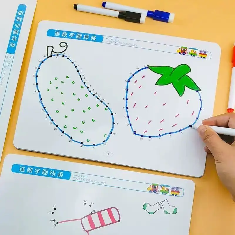 Reusable Children Montessori Magic Practice Copybook Magical Tracing Workbook Control Training Book Drawing Education Books