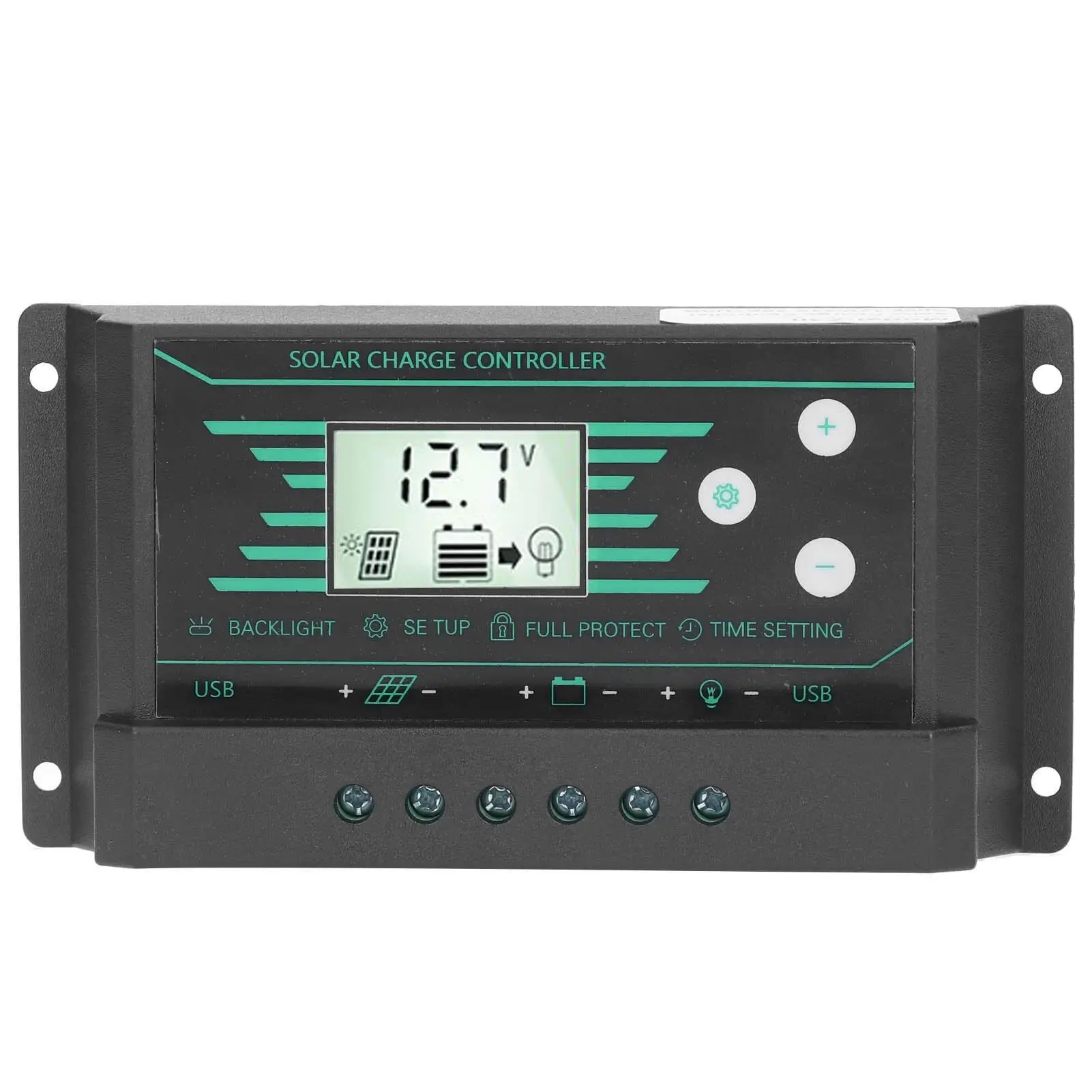 

30A Solar Panel Regulator Controller with LCD Dual USB, PWM 12V/24V for lamp - Efficient Solar Charge Management