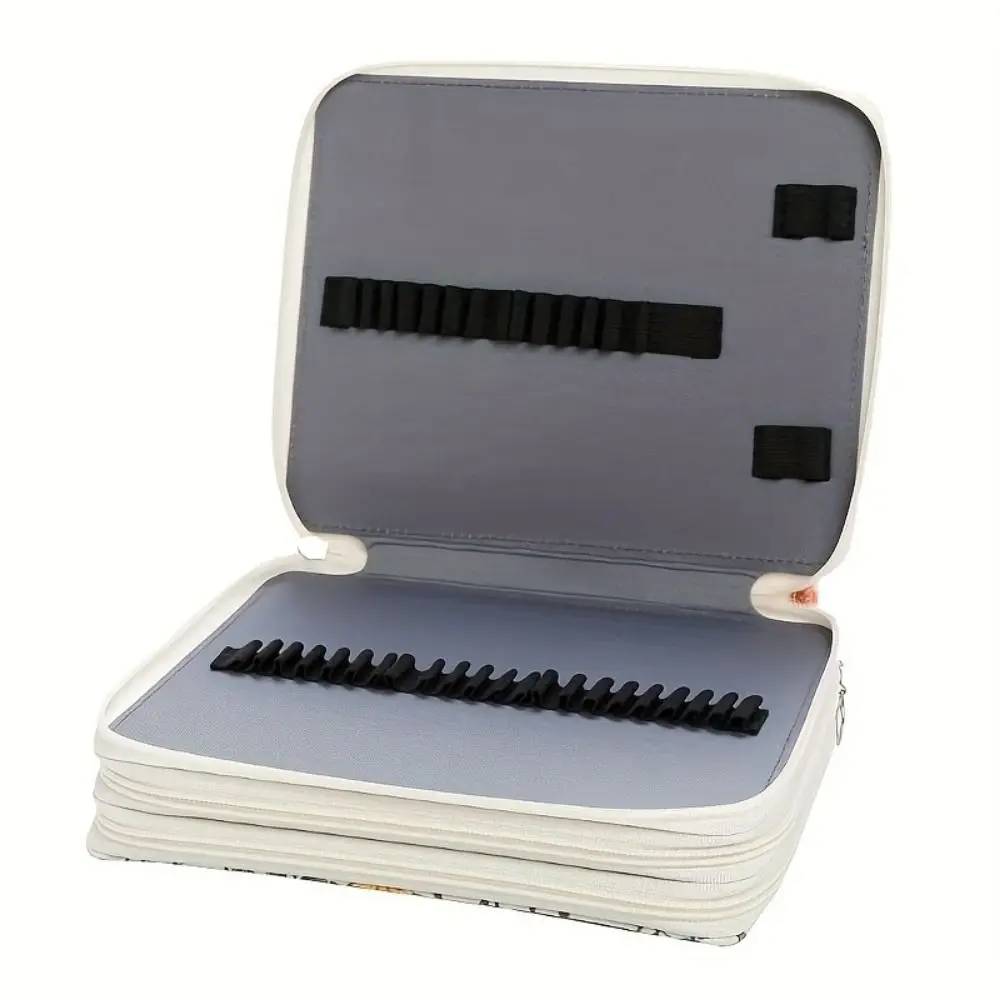 Small Flower Pattern Colored Pencil Pouch Fabric Large Capacity Student Pen Bag Multifunctional Zipper Drawing Brush Pencil Bag