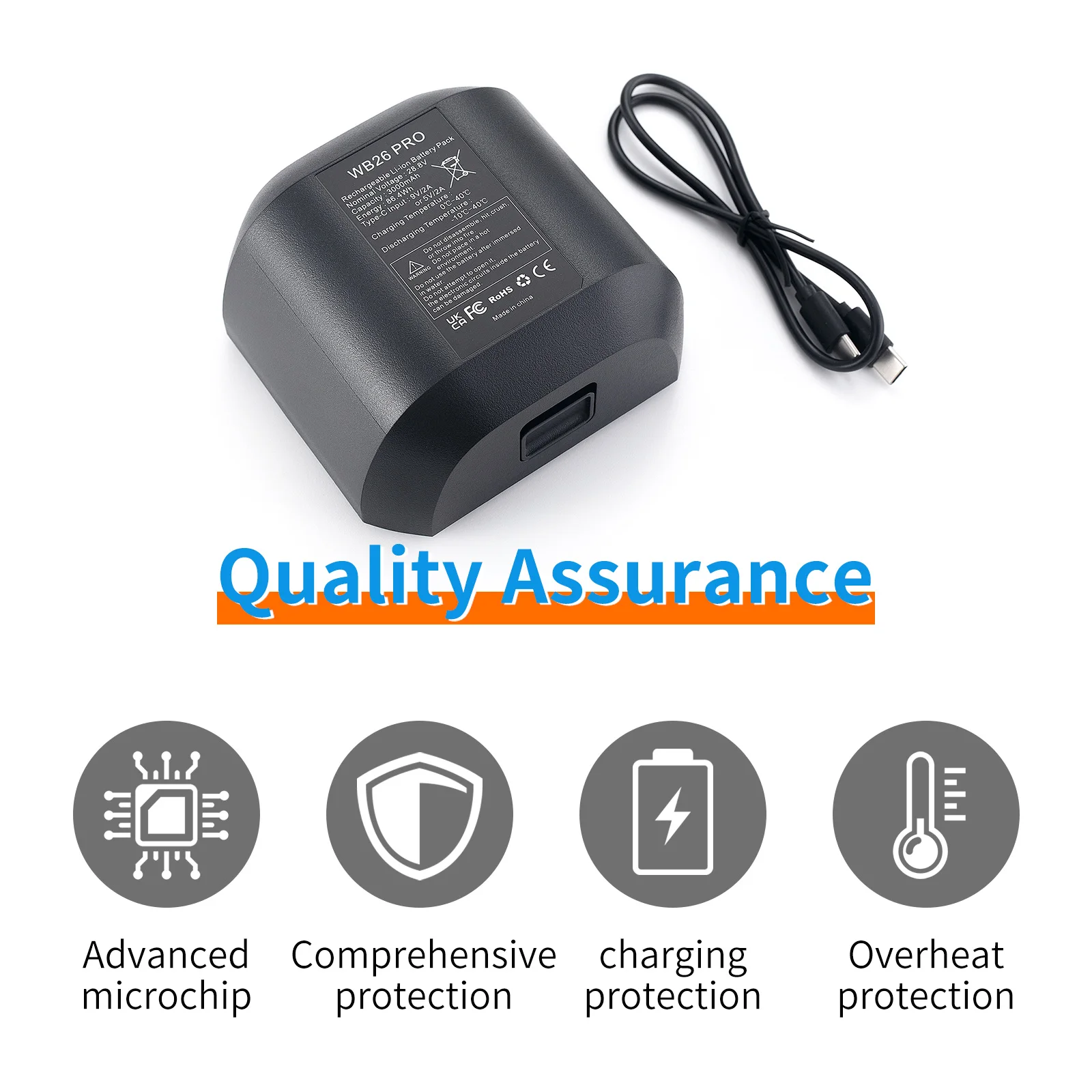 LINEFIND Lithium Battery For Godox WB26 2.6Ah AD600PRO Lithium Battery For AD600PRO AD600 PRO