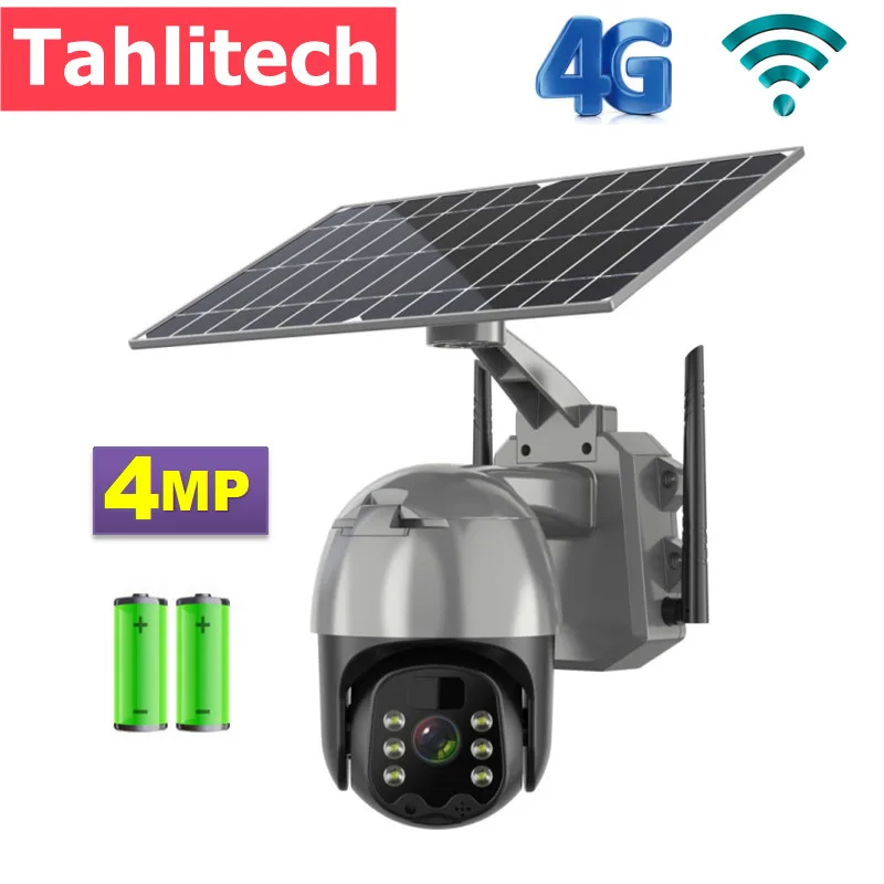 4MP 4G WIFI Solar Camera Built-in Battery Outdoor IP Camera 4MP WIFI Wireless Security PTZ Camera PIR Motion Surveillance Camera