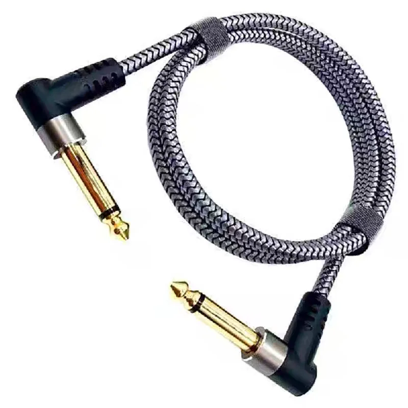 

Audio Cable Electric Guitar Effect Device Connection Cable 6.35 Audio Cable 90 Degree Bend Instrument Audio String Cable 3 Meter