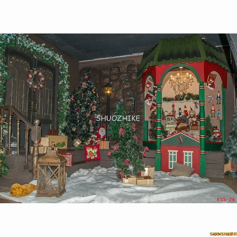 SHUOZHIKE-خلفيات أنيقة للتصوير الفوتوغرافي لشجرة الصنوبر ، ديكورات داخلية للمنزل ، استوديو تصوير عائلي ، خلفية عيد الميلاد ، * *