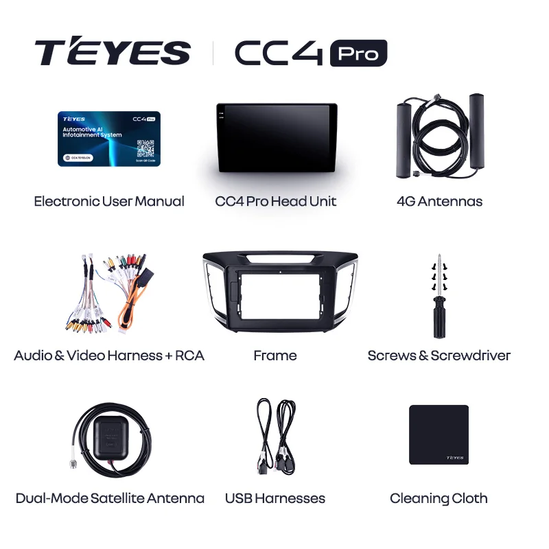 TEYES CC4 PRO For Hyundai Creta IX25 2015 - 2019 CarPlay Android Auto 2DIN Car play Radio Multimedia Stereo