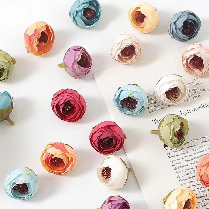 5/10/20 Stück Rosen Künstliche Blumen 3 cm Gefälschte Blumenköpfe für Heimdekoration Hochzeitsdekoration DIY Kranz Scrapbook Handwerk Geschenkbox – Detail 6