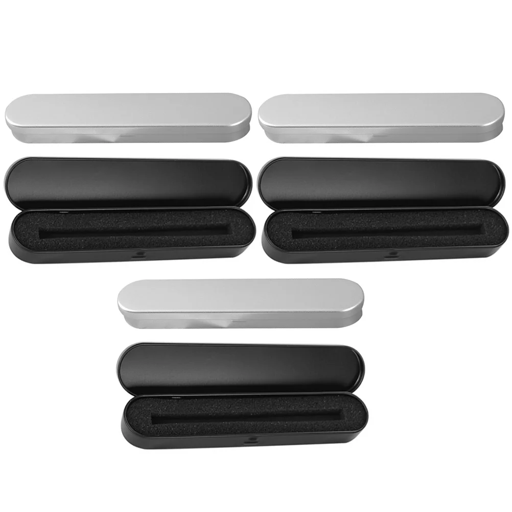 

6Pcs Rectangular Metal Pencil Case With Sponge Liner Pen Storage Box Stationery Organizer