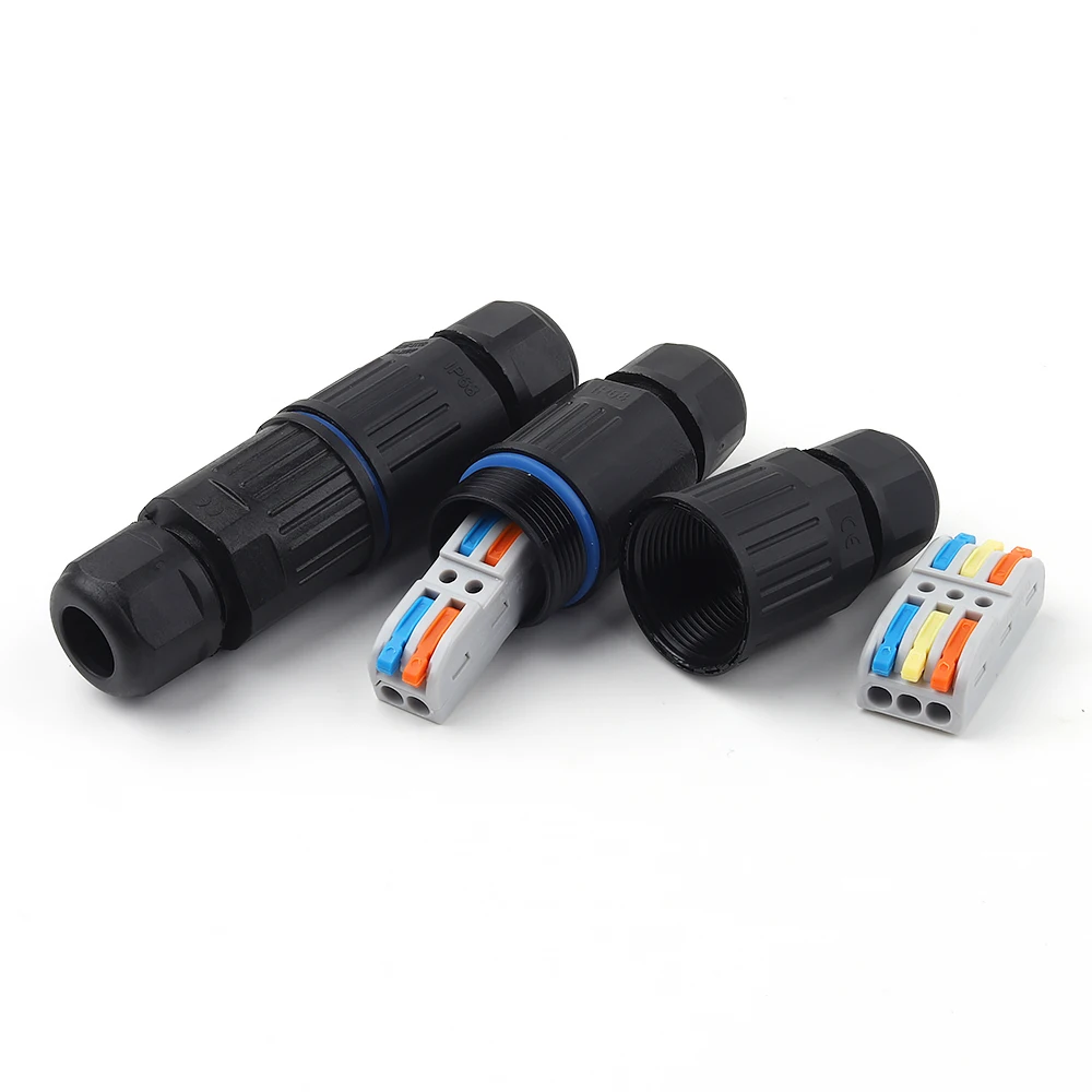 IP68 Waterproof Cable Connector Quick Connection 2 in 2 out 3 in 3 out 2/3 Pin Electrical Terminal Adapter Wire Connector