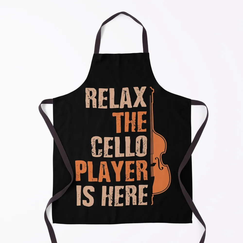 

Relax Cello Player Is Here Cello Gift Cello Items Apron House Things For Home And Kitchen painting barber uniform Apron