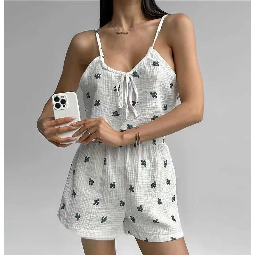 

Summer Sexy Strap Vest And orts Set Home Clothes Women's Spwear Regular Thin No Sve One-oulder Overhead Sle