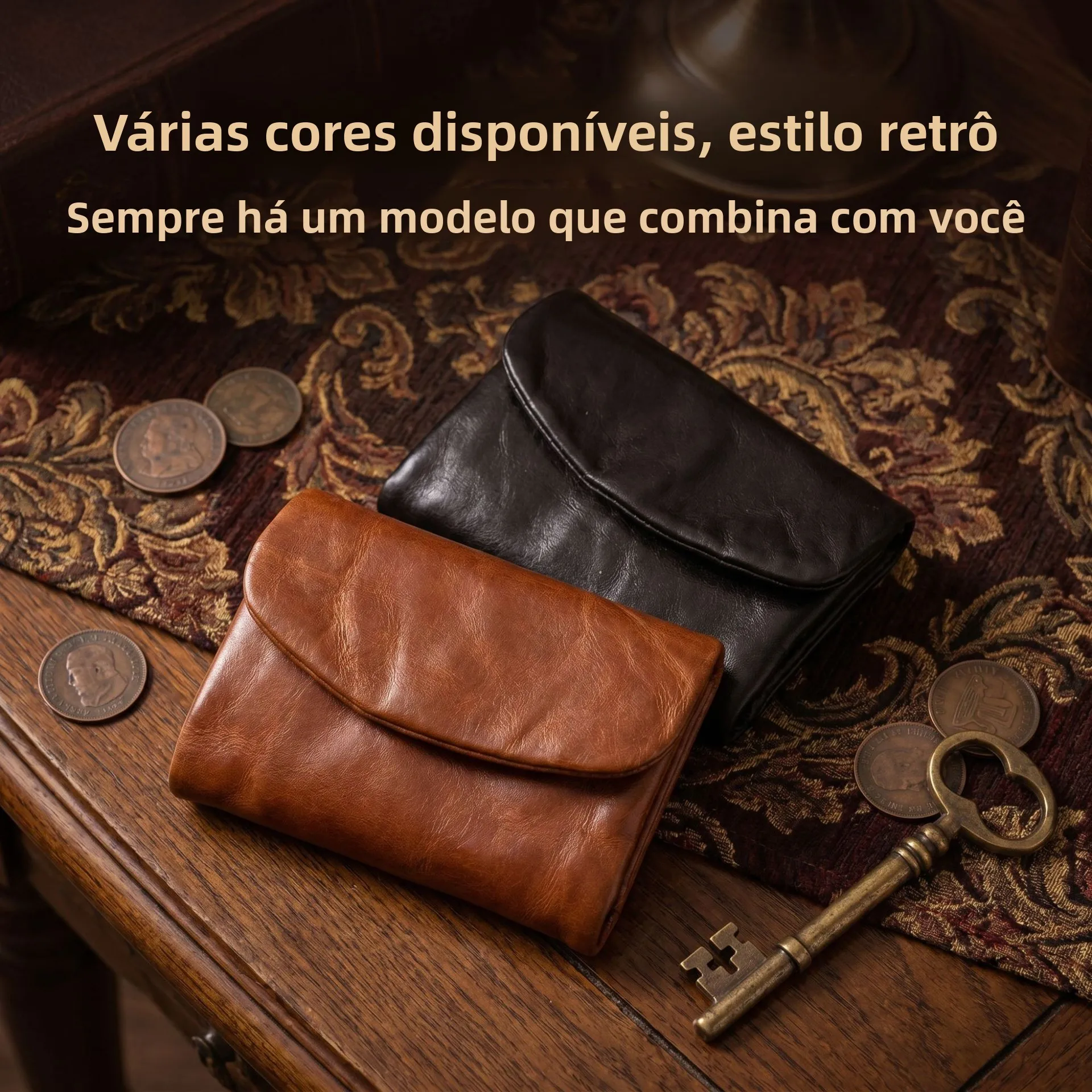 new-original-short-genuine-leather-wallet-top-layer-cowhide-large-capacity-multi-card-vintage-coin-purse-men's-wallet