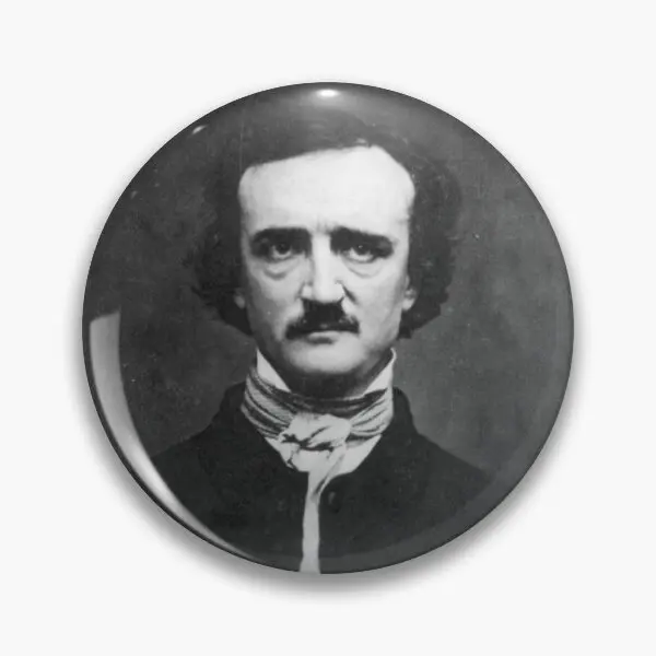 Edgar Allan Poe Famous Poet  Soft Button Pin Metal Women Cartoon Creative Gift Hat Decor Funny Collar Badge Cute Brooch