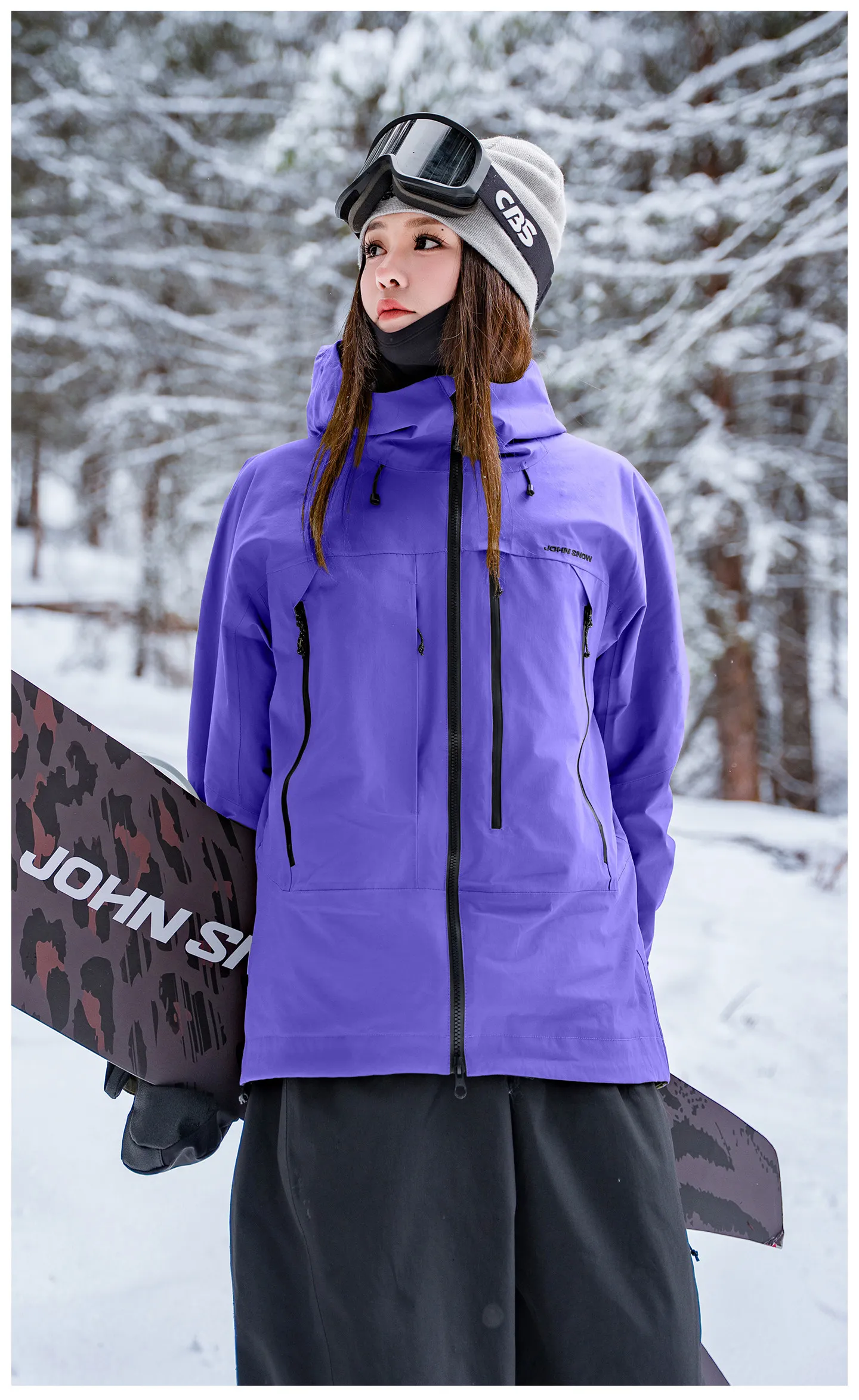 2026 John Snow Unisex Lose Skijacke Vollständig Versiegelt Wasserdicht Winddicht Warme Snowboardjacke für Männer und Frauen Winter Outdoor – Detail 31