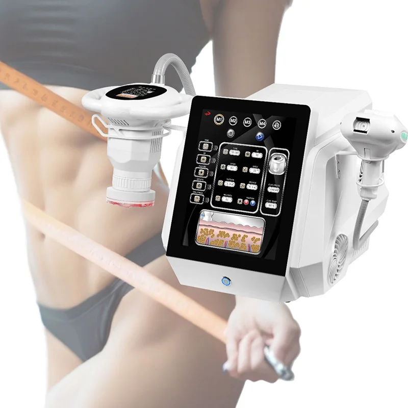 Máquina de rodillo de succión al vacío multifuncional portátil, herramienta de masaje de drenaje linfático para levantamiento de la piel, quema de grasa RF