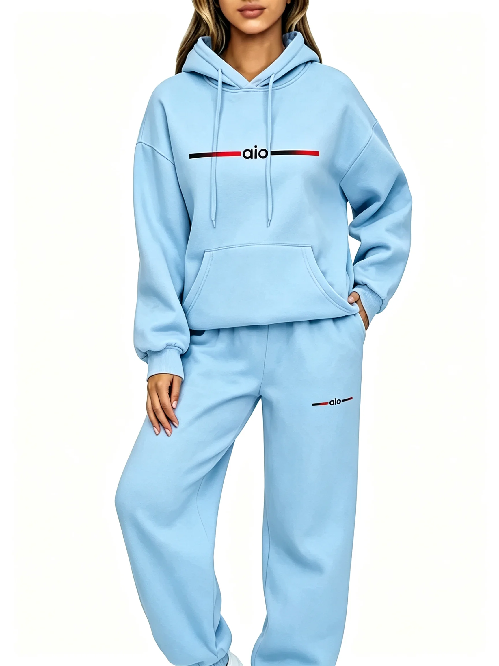 Seasonal Spring Sale: New Fashionable Casual Hooded Sweatshirt, Casual Set, Long Sleeve Top, and Comfortable Sports Pants view 5