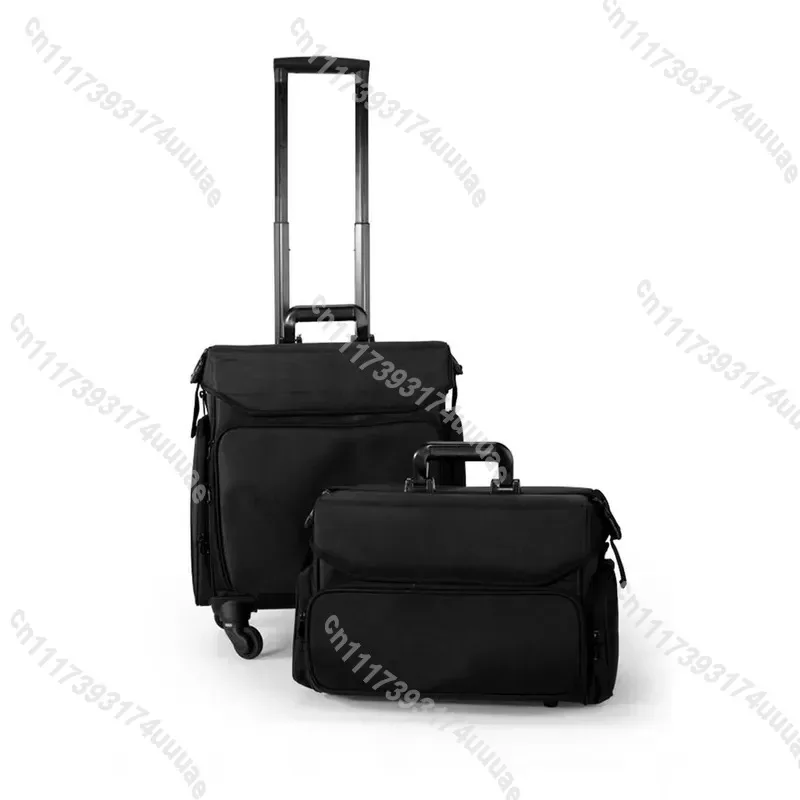 Universal Rolling Makeup Trolley Large Nylon Canvas Beauty Hair Jewelry Storage Case Multi Layer Tool Cart with Wheels