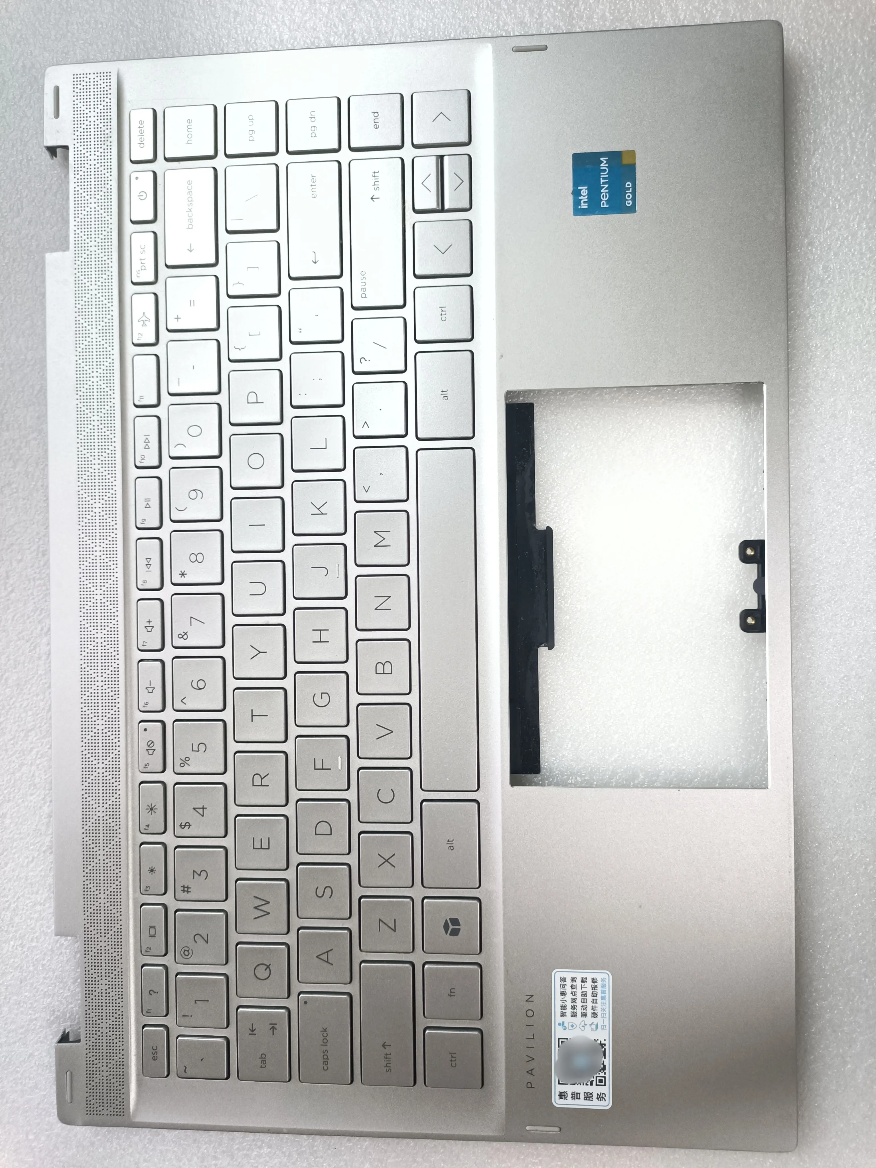 

Orig Used Palmrest Top Case Upper Case with US Keyboard for HP Pavilion X360 14-DW TPN-Q171 Silver Color