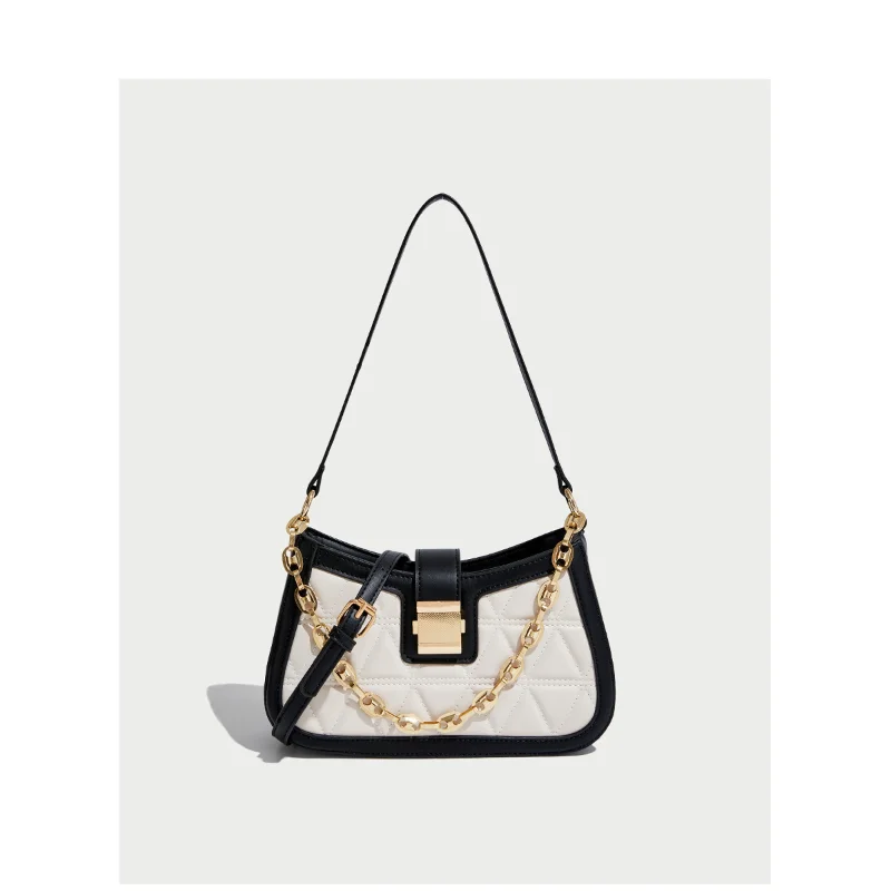 Shoulder Bag Fashion PU Underarm Bag 2023 New Trend Women's Bag Rhombus Design Chains Square Bag Simple All-match Crossbody Bag