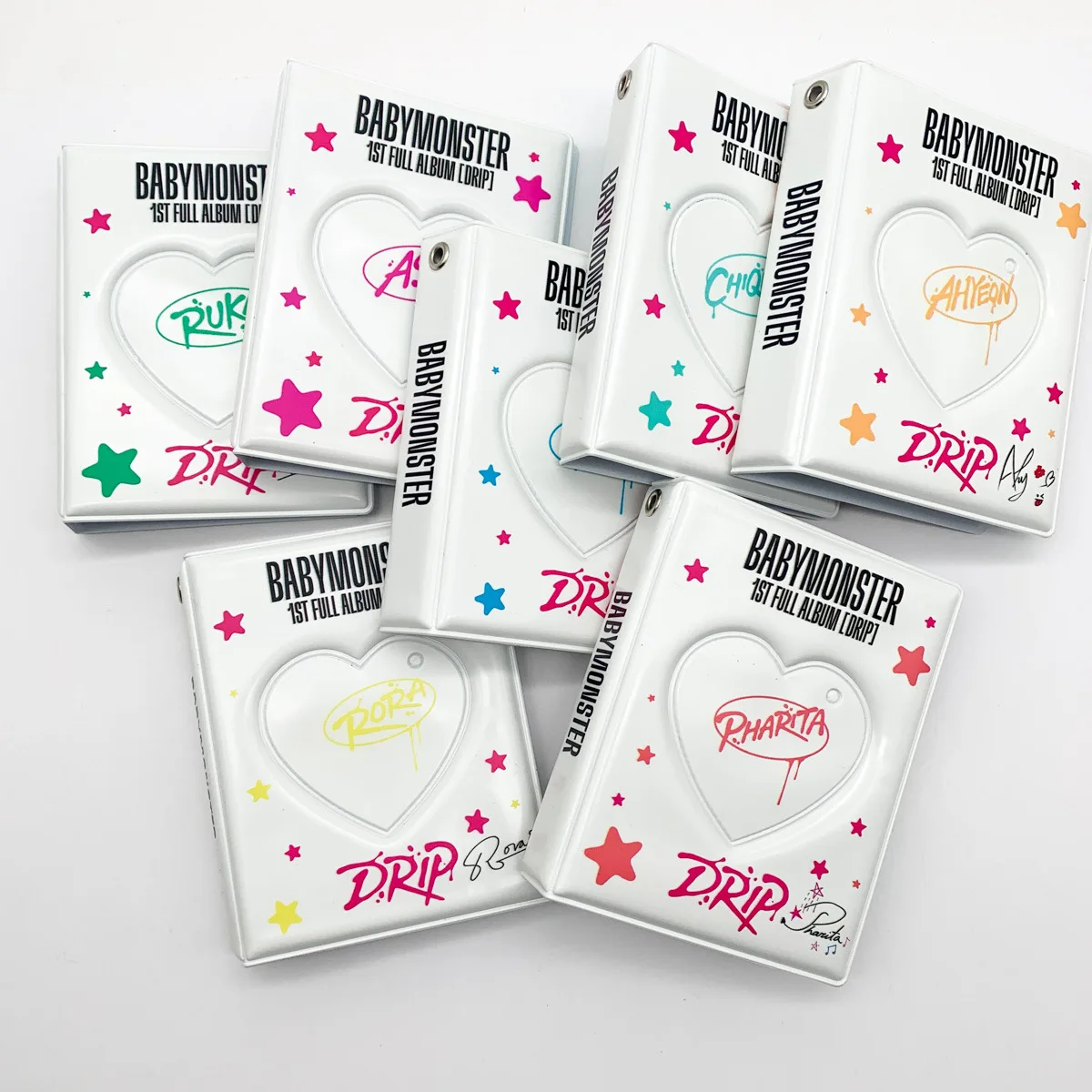 KPOP BABYMONSTER 1st ألبوم كامل DRIP PhotoCard جمع كتاب AHYEON HARAM بطاقة كتاب RORA PHARITA CHIQUITA ASA المشجعين الهدايا